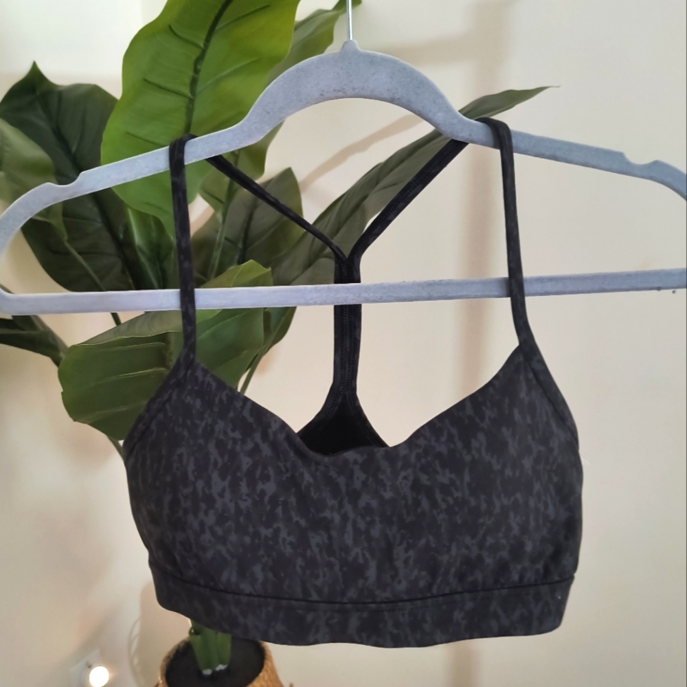 Lululemon Black Camo Low Impact Sports Bra Size 8
